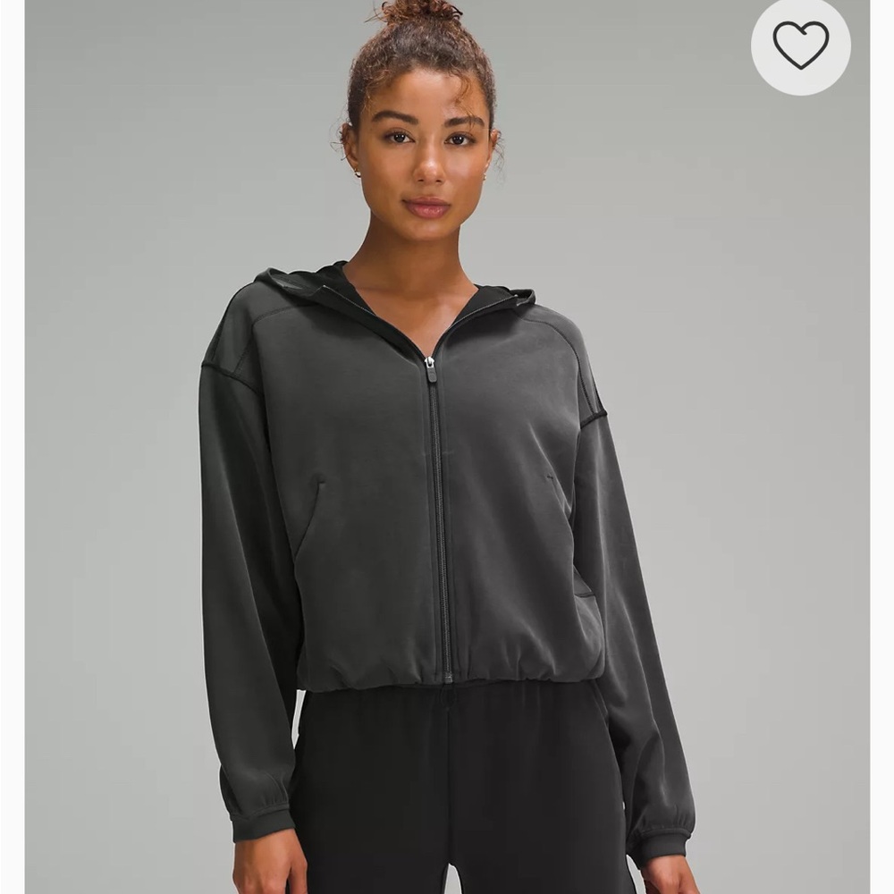 Lululemon Softstream Full Zip Black Cropped Hoodie 8